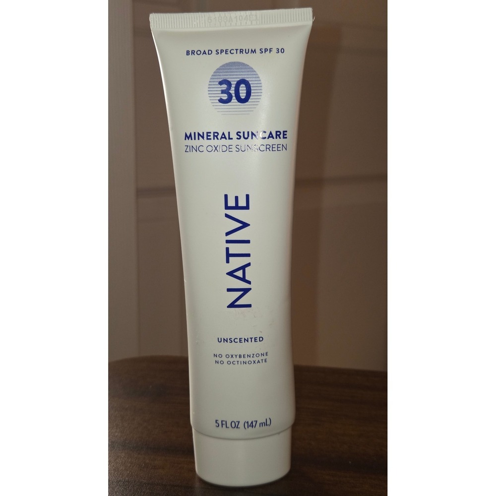 Native Mineral Suncare Zinc Oxide Sunscreen Unscented Broad Spectrum SPF 30 5oz